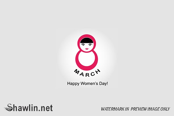Celebrate with a Large Digit 8 and Woman Graphic