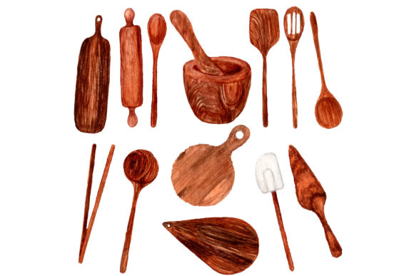 Kitchen Wooden Tools 1: Design Assets