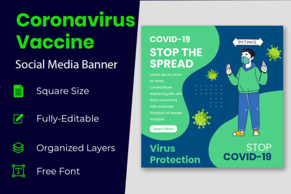 Prevention of Covid-19 Social Media Banner Design