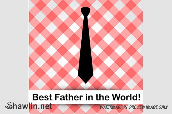 Red Gingham Tie Graphic for Father's Day