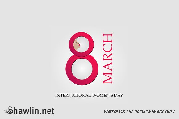 Strategic Visual Identity: Leveraging the Large Digit 8 with Face of a Woman for International Women's Day